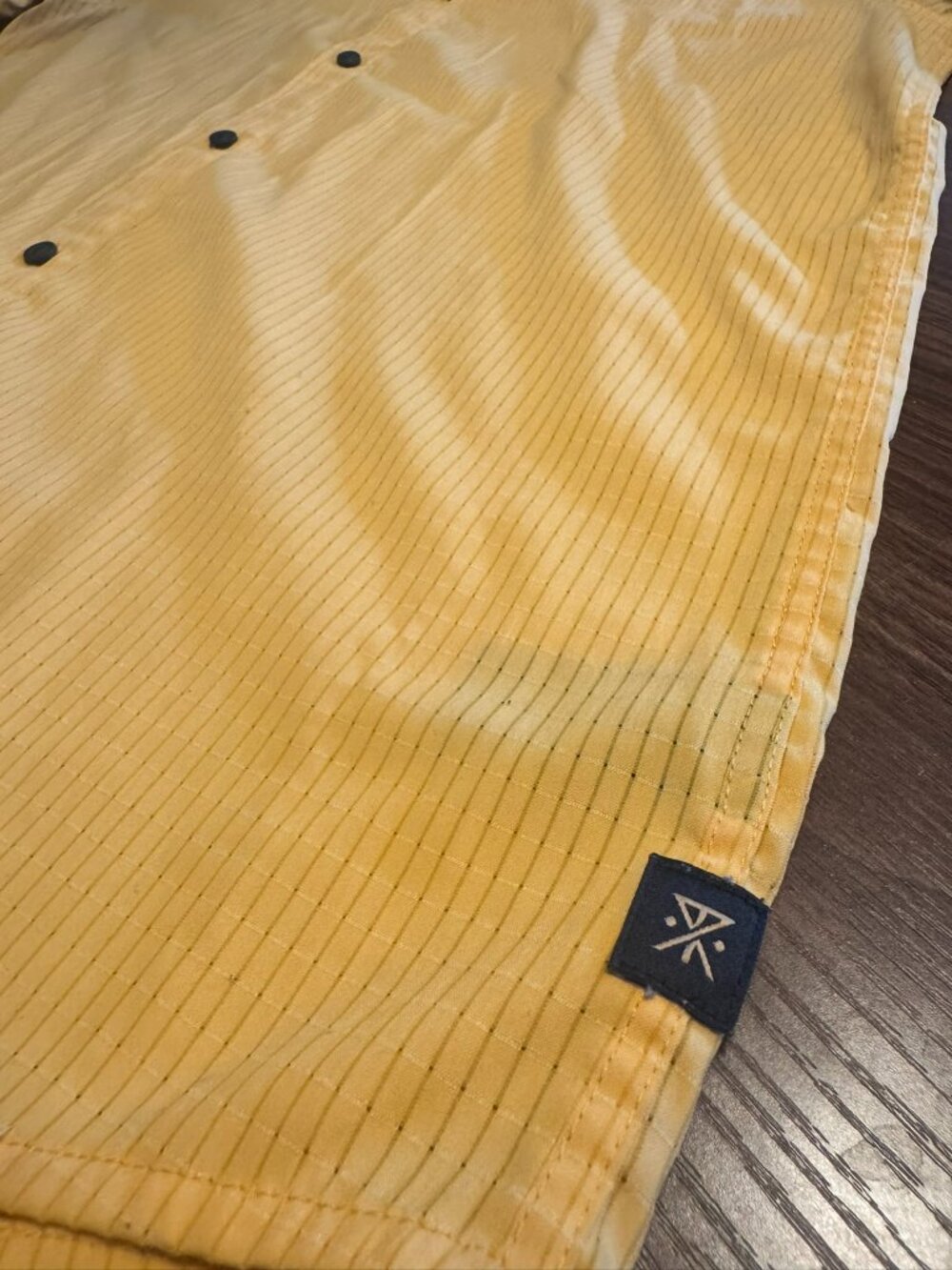 Roark Men’s Short Sleeve Button Down Shirt Gold Mustard Yellow Textured - Large - Picture 5 of 12